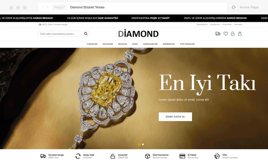 Diamond eticaret teması