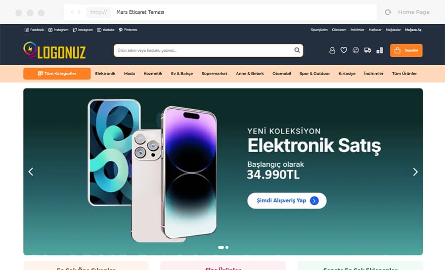 Mars E-ticaret Teması