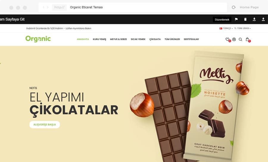 Organic eticaret teması