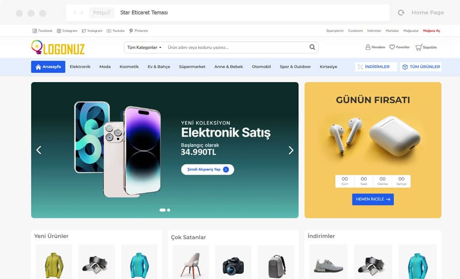 Star eticaret teması